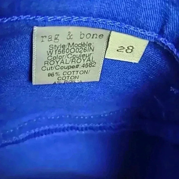 RAG & BONE Bright Blue Skinny For Intermix Jeans Size 28 Limited Edition - Picture 6 of 16